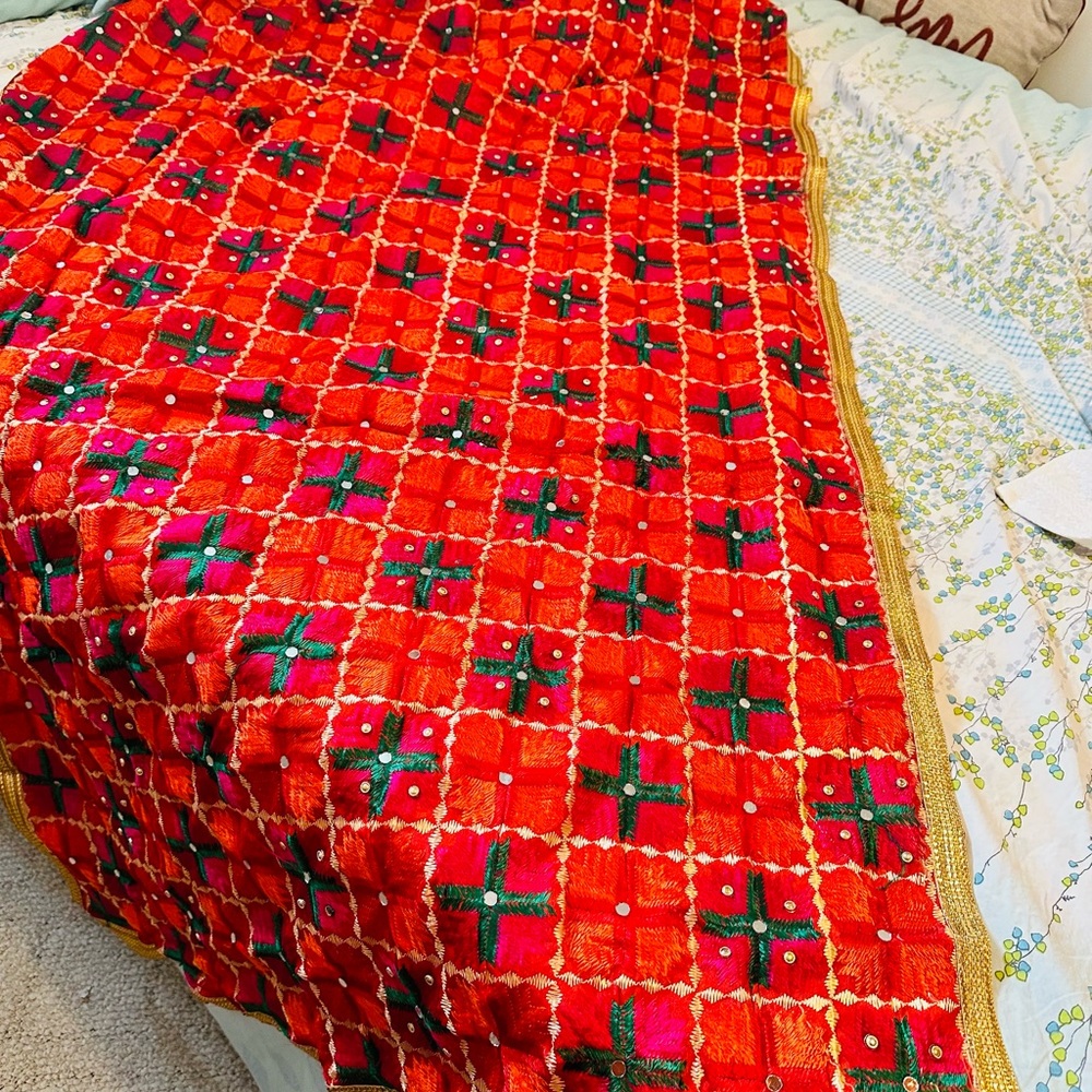 Indian dupatta party wear phulkari dupatta